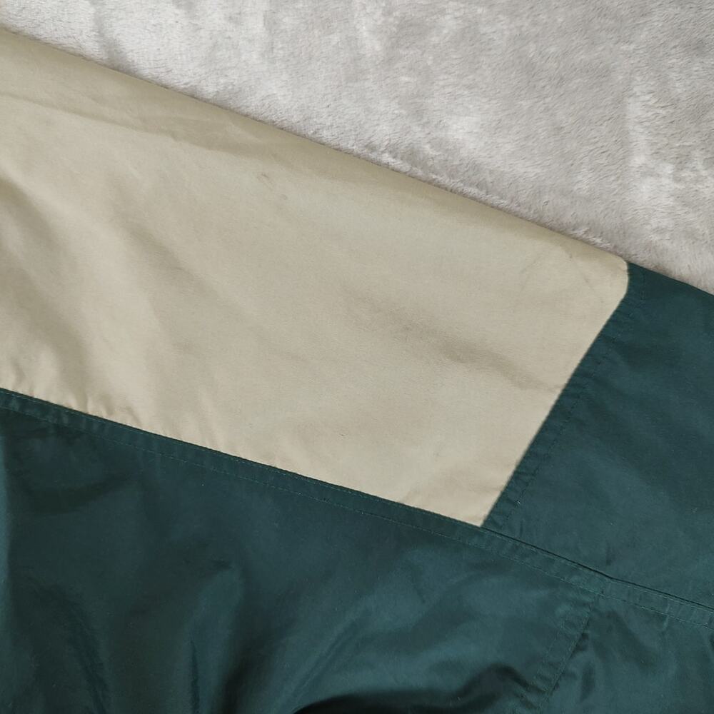 Men's Vinatage Athletic Works Dark Green and Beige Windbreaker Pullover Jacket - Picture 7 of 13